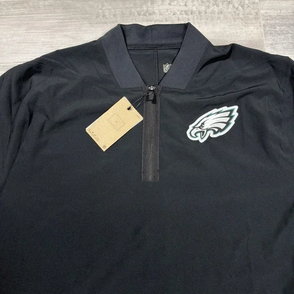 Nike Black Philadelphia Eagles Sideline Short Sleeve Coach Jacket Men's Large